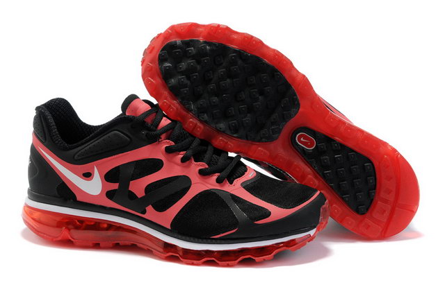 Mens Nike Air Max 2012 Black Red Shoes For Sale - Click Image to Close